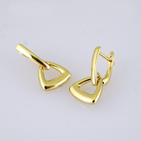 E1861 Earrings - Aretes - Plain - 14k Real Color