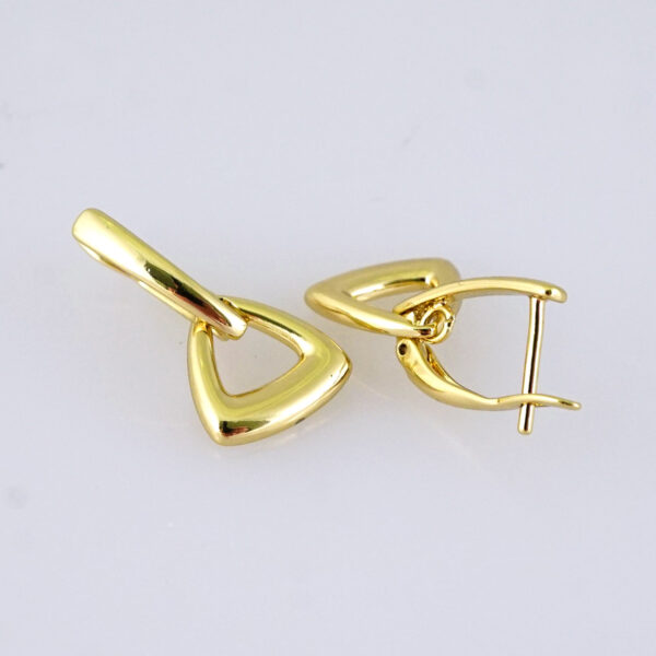 E1861 Earrings - Aretes - Plain - 14k Real Color