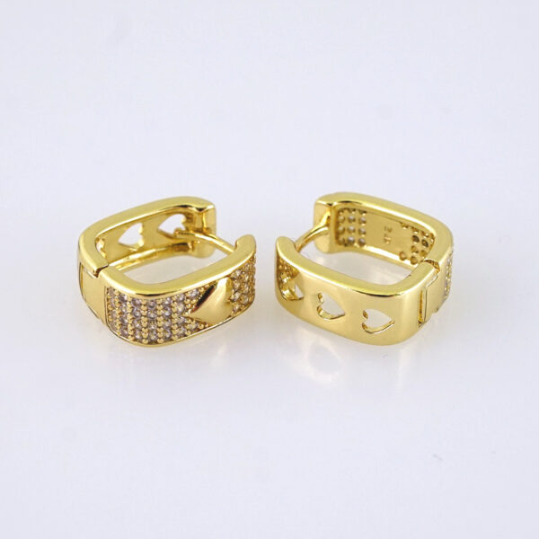 E1758 Women's Earrings - Aretes Dama - Zircon Stone - 14K Real Color - Stainless Steel
