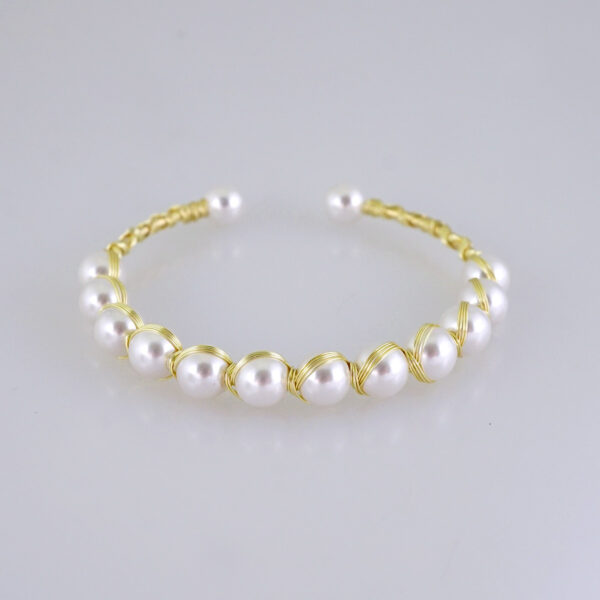 Women's Bangle - Pulso Dama - Pearl - 14K Real Color - Stainless Steel - P364