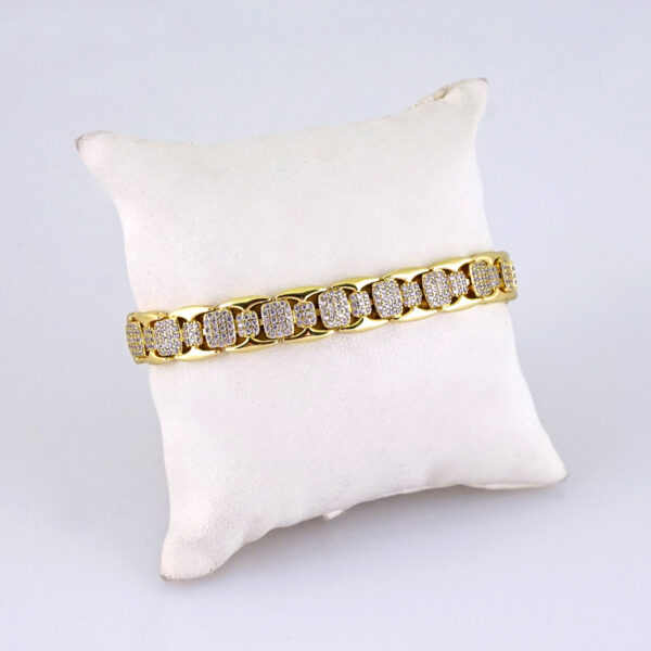 B1318 Women's Bracelet - Pulseras Dama - Zircon Stone - 14K Real Color