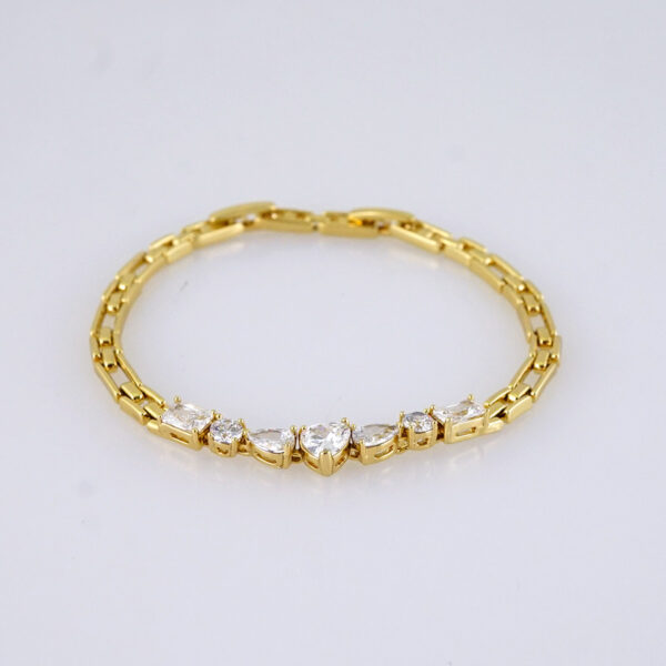 B1323 Women's Bracelet - Pulseras Dama - Zircon Stone - 14K Real Color - Image 2