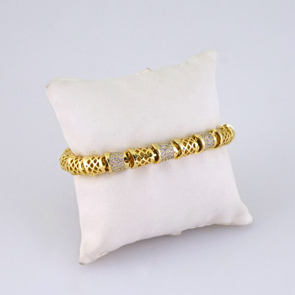 B1330 Bracelet - Pulseras/ Zircon Stone - 14K Real Color