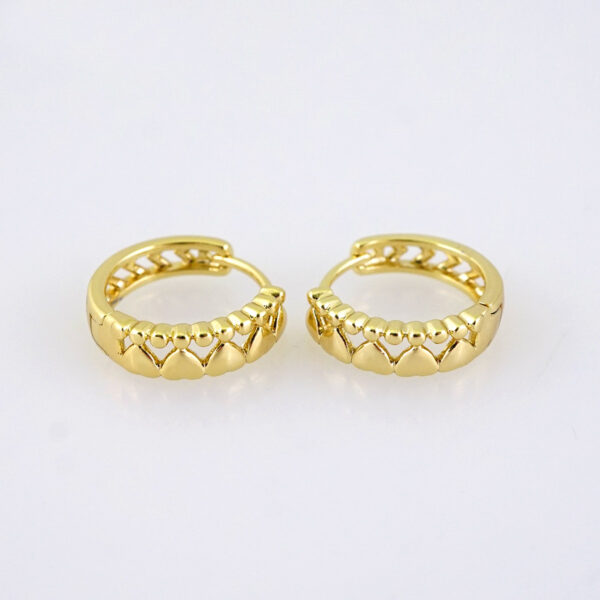 E1771 Earrings Women/ Aretes Dama/ Plain/ 14k Real Color/