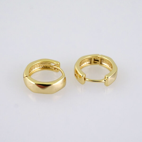 E1777 Earrings Women/ Aretes Dama/ Plain/ 14k Real Color/