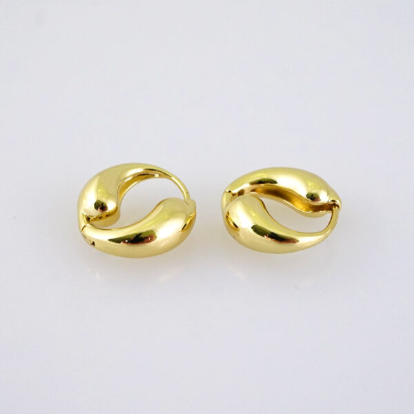 E1779 Earrings Women/ Aretes Dama/ Plain/ 14k Real Color/