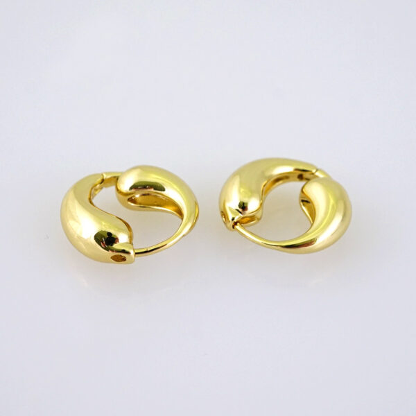 E1779 Earrings Women/ Aretes Dama/ Plain/ 14k Real Color/