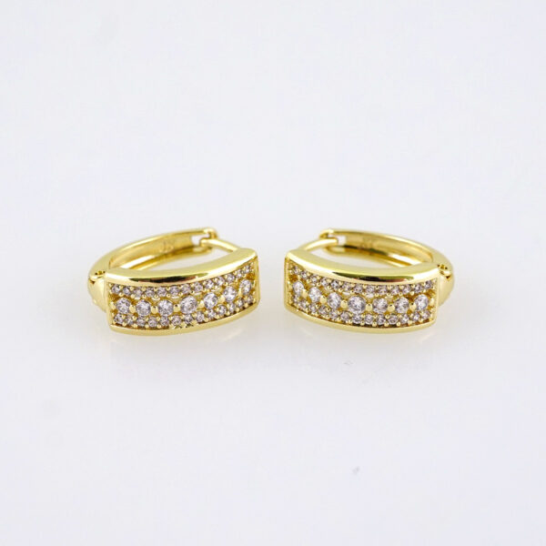 E1864 Earrings - Aretes - Zircon Stone - 14K Real Color