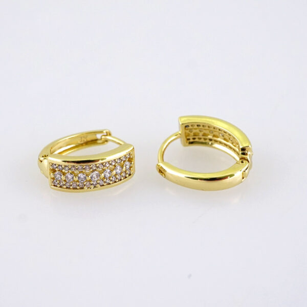 E1864 Earrings - Aretes - Zircon Stone - 14K Real Color