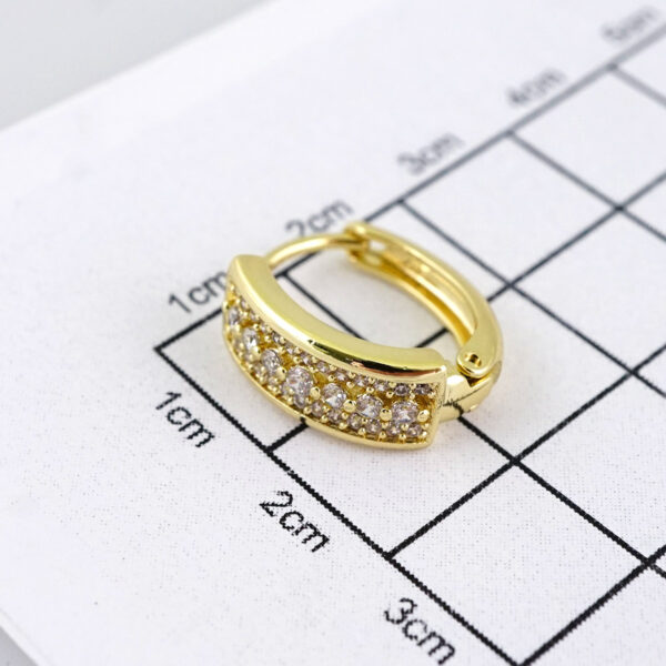 E1864 Earrings - Aretes - Zircon Stone - 14K Real Color