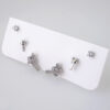 E1786 Women's Earrings - Aretes Dama - Zircon Stone - 3 Pieces Silver Color - Image 2