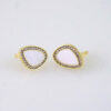E1792 Women's Earrings - Aretes Dama - Zircon Stone White - 14K Real Color