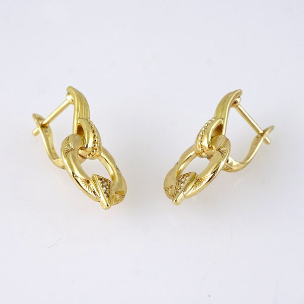 E1796  Women Earrings/ Aretes Dama/ Zircon Stone/14K Real Color/