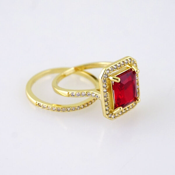 R113E RING - ANILLO - Zircon Stone - 14K Real Color - Wedding