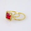 R113E RING - ANILLO - Zircon Stone - 14K Real Color - Wedding - Image 2