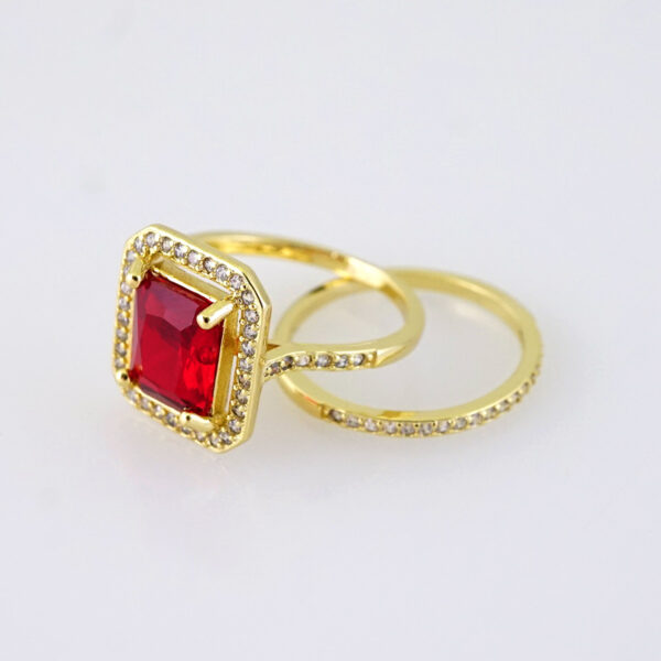 R113E RING - ANILLO - Zircon Stone - 14K Real Color - Wedding