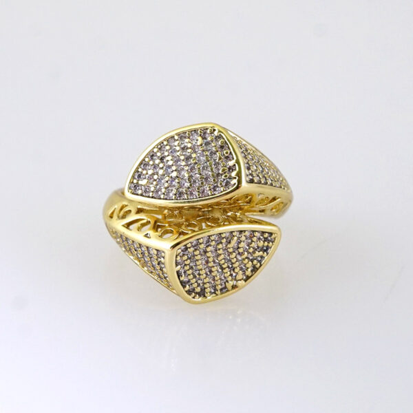 R645  RING - ANILLO - Zircon Stone - 14K Real Color