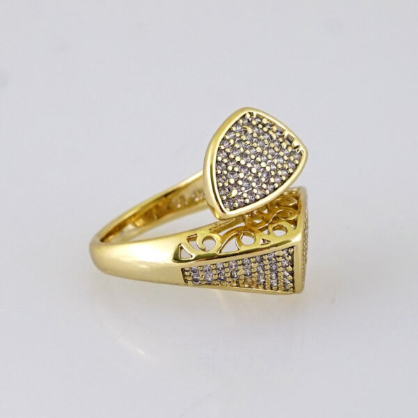 R645  RING - ANILLO - Zircon Stone - 14K Real Color