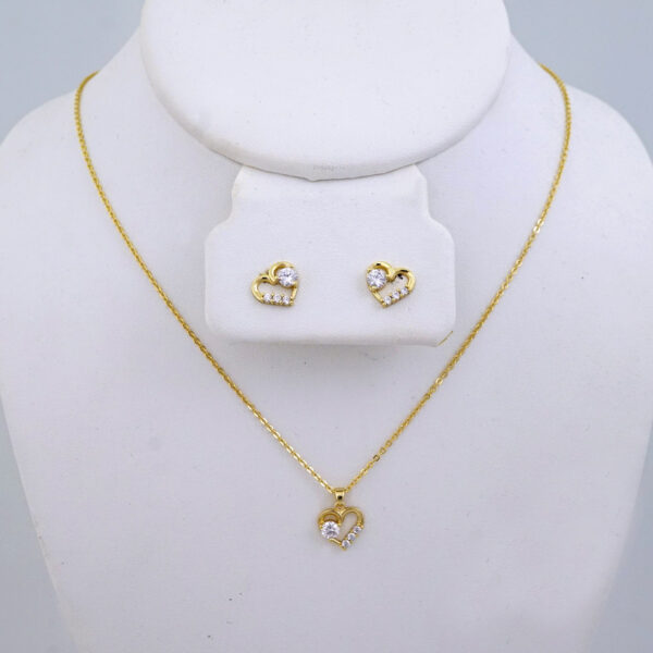 SET1403 Cadenas - Colgantes - Aretes/ Chain - Pendants - Earrings  /14K Real Color/Zircon Stone/