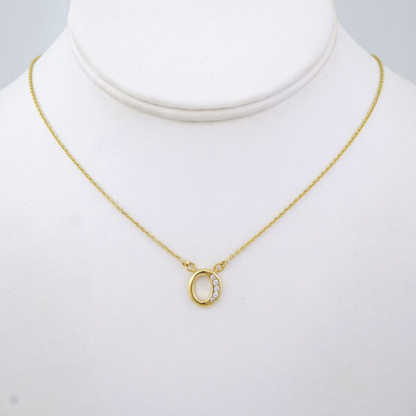 SET1417 Cadenas & Colgantes/ Chain W/Pendants/ Letter  " O " 14K Real Color/ Zircon Stone