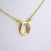 SET1417 Cadenas & Colgantes/ Chain W/Pendants/ Letter  " O " 14K Real Color/ Zircon Stone - Image 2
