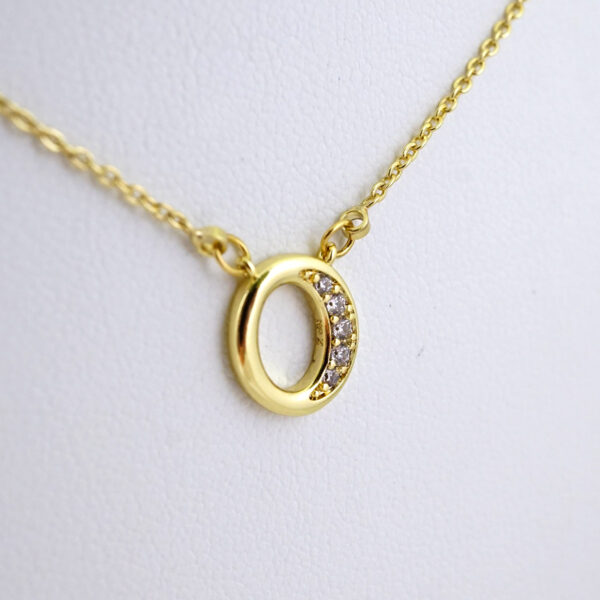 SET1417 Cadenas & Colgantes/ Chain W/Pendants/ Letter  " O " 14K Real Color/ Zircon Stone
