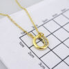 SET1417 Cadenas & Colgantes/ Chain W/Pendants/ Letter  " O " 14K Real Color/ Zircon Stone - Image 3