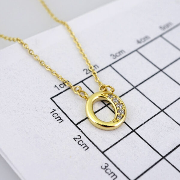 SET1417 Cadenas & Colgantes/ Chain W/Pendants/ Letter  " O " 14K Real Color/ Zircon Stone