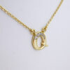 SET1418Cadenas & Colgantes/ Chain W/Pendants/ Letter  " Q " 14K Real Color/ Zircon Stone - Image 2