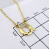 SET1418Cadenas & Colgantes/ Chain W/Pendants/ Letter  " Q " 14K Real Color/ Zircon Stone - Image 3