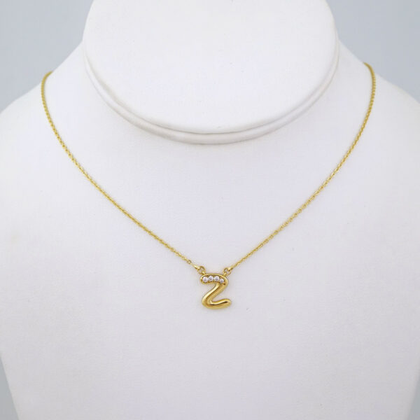 SET1421 Cadenas & Colgantes/ Chain W/Pendants/ Letter  "Z" 14K Real Color/ Zircon Stone