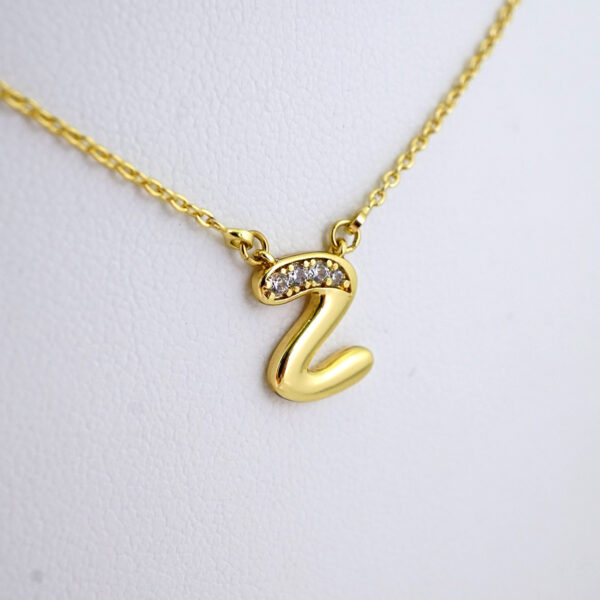 SET1421 Cadenas & Colgantes/ Chain W/Pendants/ Letter  "Z" 14K Real Color/ Zircon Stone - Image 2