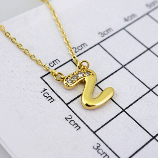SET1421 Cadenas & Colgantes/ Chain W/Pendants/ Letter  "Z" 14K Real Color/ Zircon Stone - Image 3