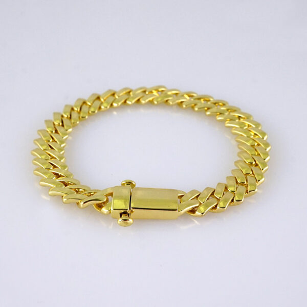 B1334 Bracelet - Pulseras/Plain/ 14K Real Color 8MM