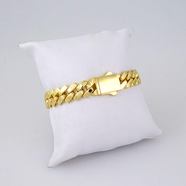 B1335 Bracelet - Pulseras/Plain/ 14K Real Color/10MM