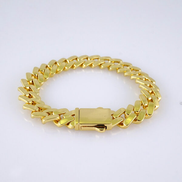 B1335 Bracelet - Pulseras/Plain/ 14K Real Color/10MM