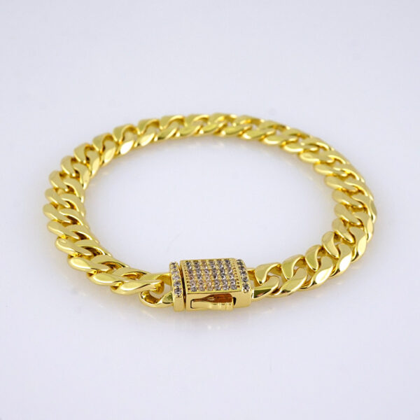 B1336 Bracelet - Pulseras/ Zircon Stone - 14K Real Color/7MM