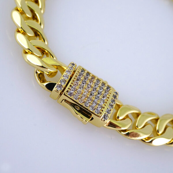 B1336 Bracelet - Pulseras/ Zircon Stone - 14K Real Color/7MM