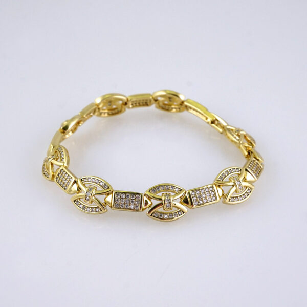B1339 Women's Bracelet - Pulseras Dama - Zircon Stone - 14K Real Color