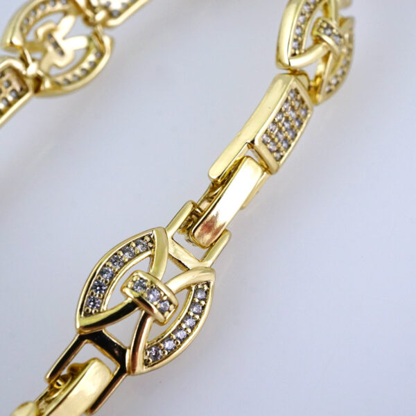 B1339 Women's Bracelet - Pulseras Dama - Zircon Stone - 14K Real Color