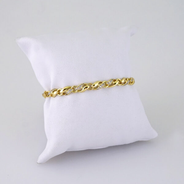 B1343 Women's Bracelet - Pulseras Dama - Zircon Stone - 14K Real Color
