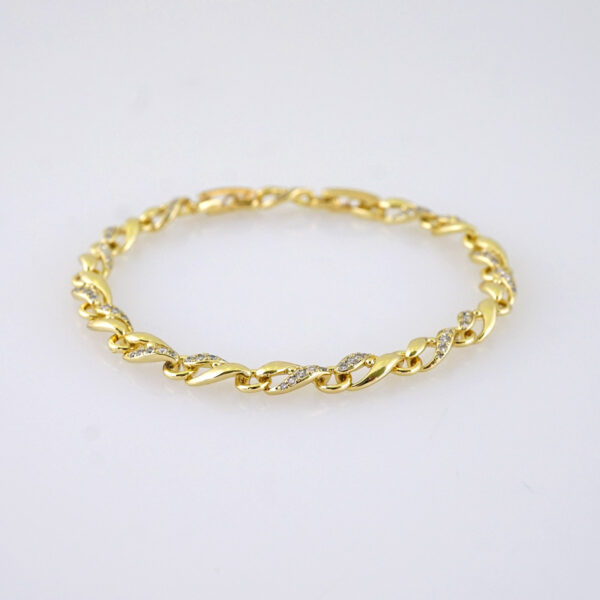 B1343 Women's Bracelet - Pulseras Dama - Zircon Stone - 14K Real Color