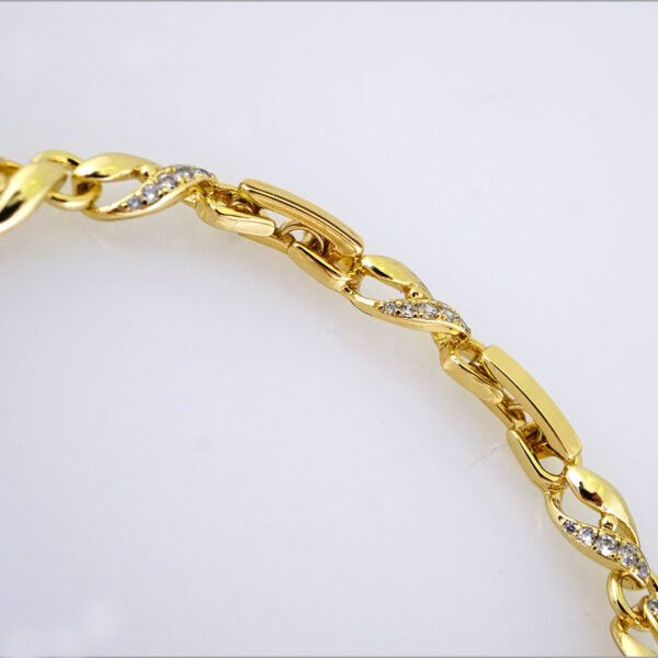 B1343 Women's Bracelet - Pulseras Dama - Zircon Stone - 14K Real Color
