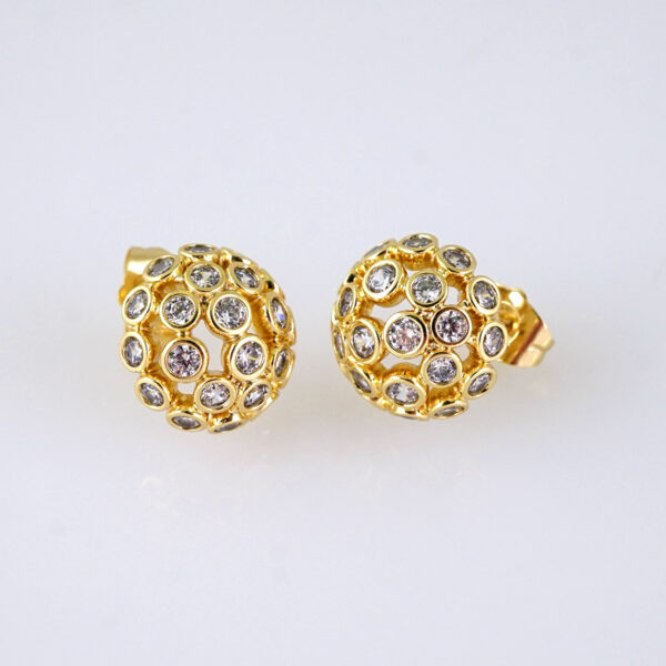 E1802 Women's Earrings - Aretes Dama - Zircon Stone - 14K Real Color