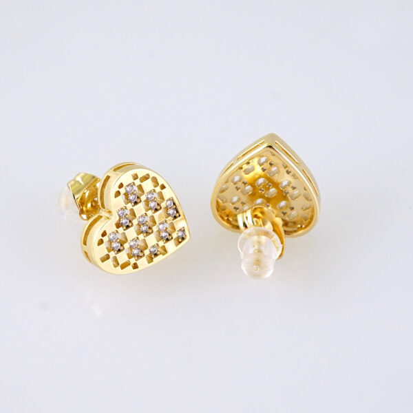 E1803 Women's Earrings - Aretes Dama - Zircon Stone - 14K Real Color - Image 2