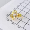 E1804 Women's Earrings - Aretes Dama - Zircon Stone - 14K Real Color - Image 3