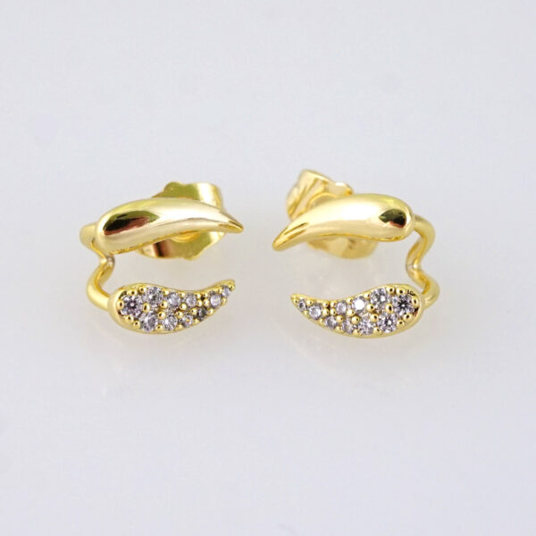 E1815 Women's Earrings - Aretes Dama - Zircon Stone/14k Real Color/