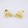 E1816 Earrings Women/ Aretes Dama/ Plain/ 14k Real Color/