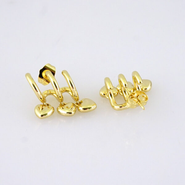 E1816 Earrings Women/ Aretes Dama/ Plain/ 14k Real Color/