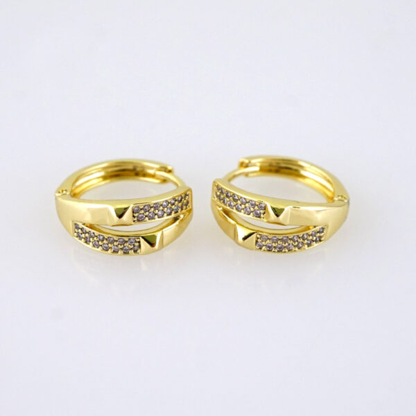 E1819 Women's Earrings - Aretes Dama - Zircon Stone/14k Real Color/